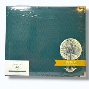 NEW Becky Higgins Project Life 12x12 Scrapbook Album Teal D Ring "Time Flies By"